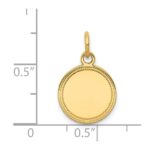 14k Plain with Zig-Zag Edge .027 Gauge Engravable Round 13mm Disc Charm - Image 2