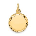 14k Etched Edge .013 Gauge Engravable Round 13mm Disc Charm