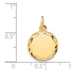 14k Etched Edge .011 Gauge Engravable Round 13mm Disc Charm - Image 3