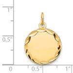 14k Etched Edge .009 Gauge Engravable Round 16mm Disc Charm - Image 3