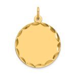14k Etched Edge .035 Gauge Engravable Round 19mm Disc Charm