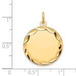 14k Etched Edge .035 Gauge Engravable Round 19mm Disc Charm - Image 2