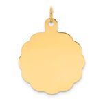 14k .018 Gauge Engravable Round Scalloped 26x23mm Disc Charm