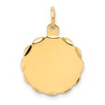 14k Etched Edge .035 Gauge Engravable Round Scalloped 18x15mm Disc Charm