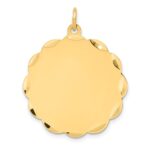 14k Etched Edge .027 Gauge Engravable Round Scalloped 28x25mm Disc Charm