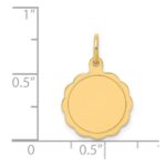 14k .011 Gauge Engravable Round Scalloped 16x13mm Disc Charm - Image 2