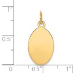 14k Plain .011 Gauge Engravable Oval 19x11mm Disc Charm - Image 2