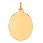 14k Plain .027 Gauge Engravable Oval 23x16mm Disc Charm