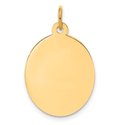 14k Plain .035 Gauge Engravable Oval 23x16mm Disc Charm