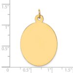 14k Plain .035 Gauge Engravable Oval 34x22mm Disc Charm - Image 2