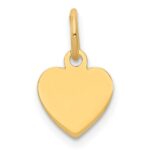 14k Plain .018 Gauge Engravable Heart 11x9mm Disc Charm