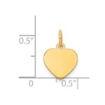 14k Plain .011 Gauge Engravable Heart 12x10mm Disc Charm - Image 2