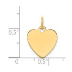 14k Plain .009 Gauge Engravable Heart 15x14mm Disc Charm - Image 2