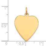 14k Plain .018 Gauge Engravable Heart 21x20mm Disc Charm - Image 2
