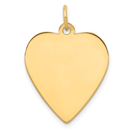 14k Plain .018 Gauge Engravable Heart 24x21mm Disc Charm