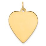 14k Plain .013 Gauge Engravable Heart 24x21mm Disc Charm
