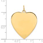 14k Plain .018 Gauge Engravable Heart 27x24mm Disc Charm - Image 3