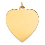 14k Plain .018 Gauge Engravable Heart 30x28mm Disc Charm