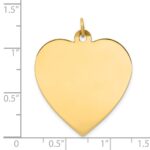 14k Plain .013 Gauge Engravable Heart 30x28mm Disc Charm - Image 2
