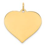 14k Plain .011 Gauge Engraveable Heart 22x24mm Disc Charm
