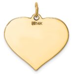 14k Plain .018 Gauge Engraveable Heart 22x24mm Disc Charm - Image 3