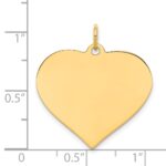 14k Plain .027 Gauge Engraveable Heart 22x24mm Disc Charm - Image 2