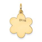 14k Plain .018 Gauge Engravable Flower 16x12mm Disc Charm - Image 3