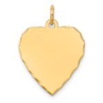 14k Etched Edge .013 Gauge Engravable Heart 21x17mm Disc Charm