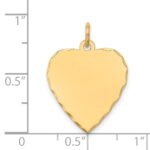 14k Etched Edge .027 Gauge Engravable Heart 21x17mm Disc Charm - Image 2