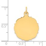 14k Plain with Fancy Edge .013 Gauge Engravable Round 20x18mm Disc Charm - Image 2