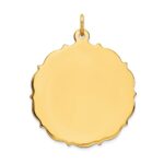 14k Plain with Fancy Edge .018 Gauge Engravable Round 29x26mm Disc Charm