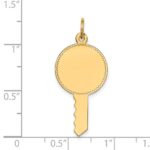 14k Plain .011 Gauge Engravable Key 28x15mm Disc Charm - Image 2
