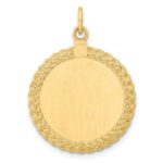 14k Patterned with Rope Edge .013 Gauge Engravable Round 27x21mm Disc with Satin Back - Image 3