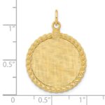 14k Patterned with Rope Edge .013 Gauge Engravable Round 27x21mm Disc with Satin Back - Image 4