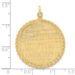 14k Patterned with Rope Edge .013 Gauge Engravable Round 34x28mm Disc with Satin Back - Image 4