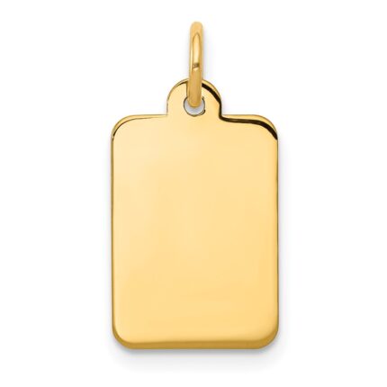 14k Plain .027 Gauge Rectangular Engravable 17x10mm Disc Charm