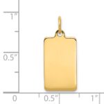 14k Plain .035 Gauge Rectangular Engravable 20x11mm Disc Charm - Image 2