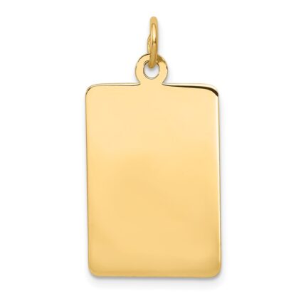 14k Plain .027 Gauge Rectangular Engravable 25x28mm Disc Charm