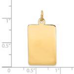 14k Plain .027 Gauge Rectangular Engravable 25x28mm Disc Charm - Image 2