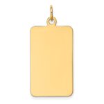 14k Plain .035 Gauge Rectangular Engravable 29x15mm Disc Charm
