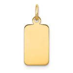 14k Plain .011 Gauge Engravable Rectangular 17x8mm Disc Charm
