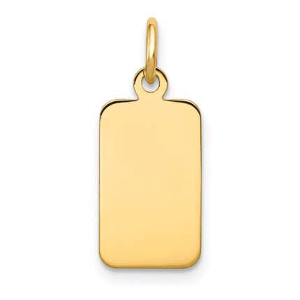 14k Plain .013 Gauge Engravable Rectangular 17x8mm Disc Charm