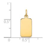 14k Plain .013 Gauge Engravable Rectangular 17x8mm Disc Charm - Image 2