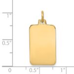 14k Plain .011 Gauge Engravable Rectangular 22x12mm Disc Charm - Image 2