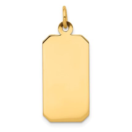 14k Plain .013 Gauge Engravable Rectangular 25x11mm Disc Charm