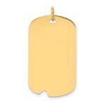 14k Plain .011 Gauge Engravable 31x18mm Dog Tag with Notch Disc Charm - Image 2