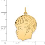 14k .013 Depth Engravable Boy Head Charm - Image 2