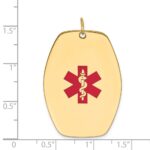 14k 36x27mm Red Enameled Medical Jewelry Pendant - Image 3