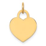 14k Plain .018 Gauge Engravable Heart 15x12mm Disc Charm