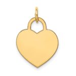 14k Plain .011 Gauge Engravable Heart 19x15mm Disc Charm - Image 3